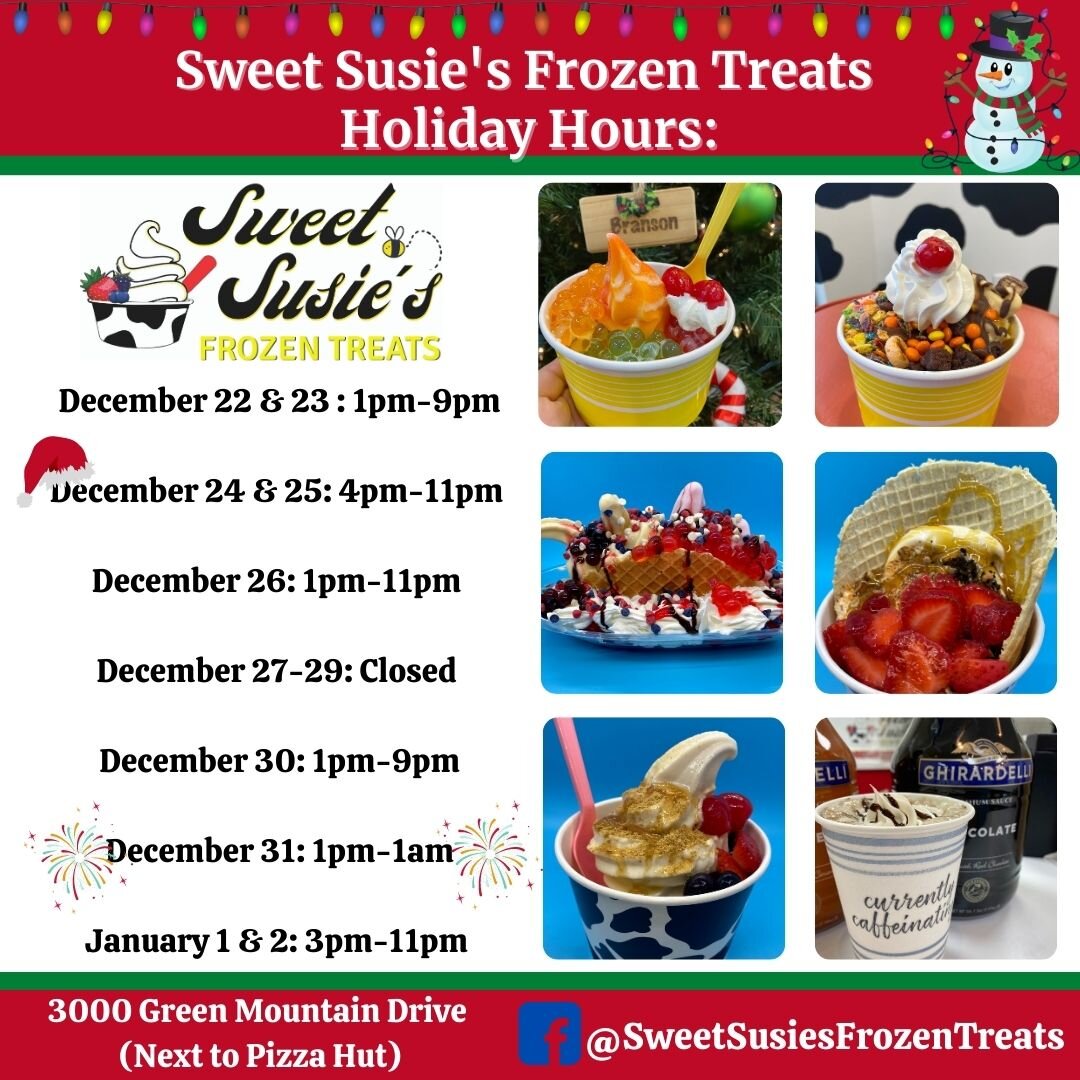 SWEET SUSIE'S FROZEN TREATS, Branson - Restaurant Reviews, Photos ...