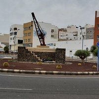 Small crane in roundabout near the Port