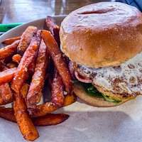 El Nido Brekky Burger and sweet potato fries