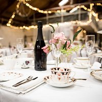 The Bursledon Brickworks set for an Afternoon Tea wedding celebration for 100 people