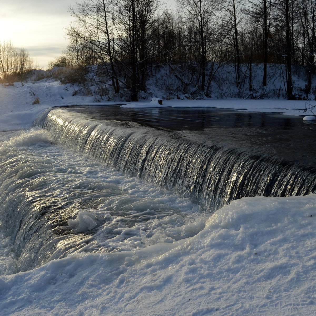 Водопад на Кудьме Нижегородская область зимой