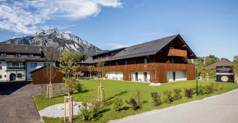 Das Hotel Das Essigmanngut: Ein traditionelles Salzburger Bauernhaus mit moderner Innenausstattung.