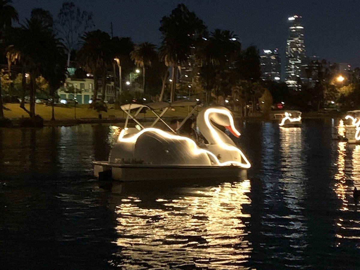 Swan Boat Night Ride at Echo Park Lake