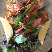 Charred prawns. Four in total