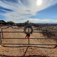 The front gate of the ranch.