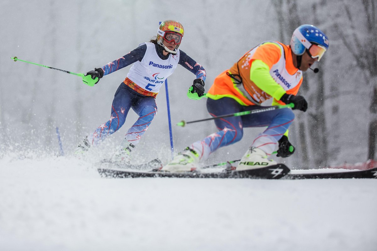 blind woman skiier skiing