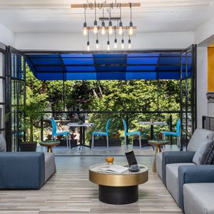 Guest Lounge and Terrace overlooking the River Cuale