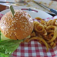 Cheese Burger In Paradise with Curley Fries
