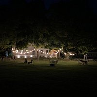 In the fall our lawn is a cozy place to grab a drink under the warm glow of garden lights. When the temperature dips we have fire pits to keep you warm.