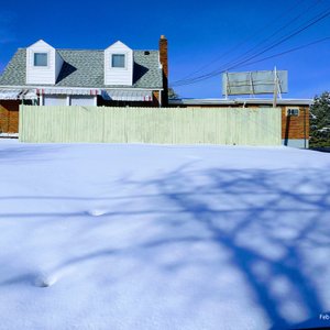 Budget inn after snowstorm.