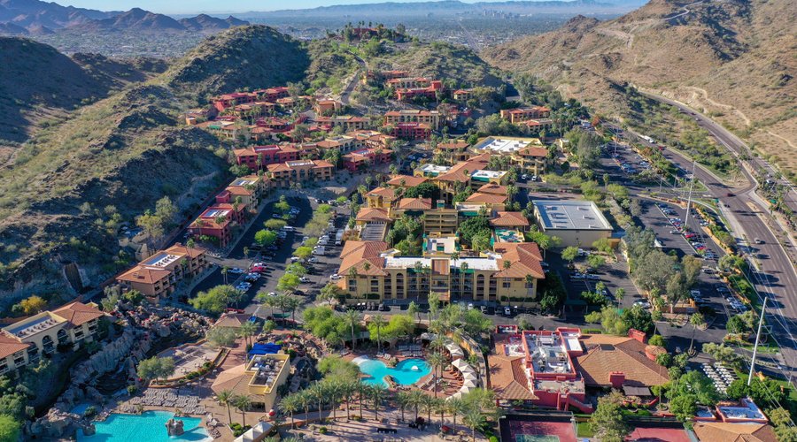 Exterior resort aerial shot