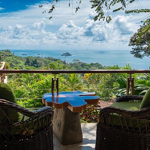 A stunning view from our lobby of the Pacific Coastal Wet Forest of Manuel Antonio 😍
