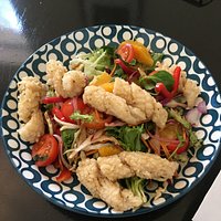 Calamari with the best salad ever...