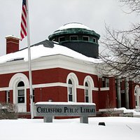 Chelmsford Public Library in the snow