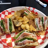Turkey Club and homemade chips