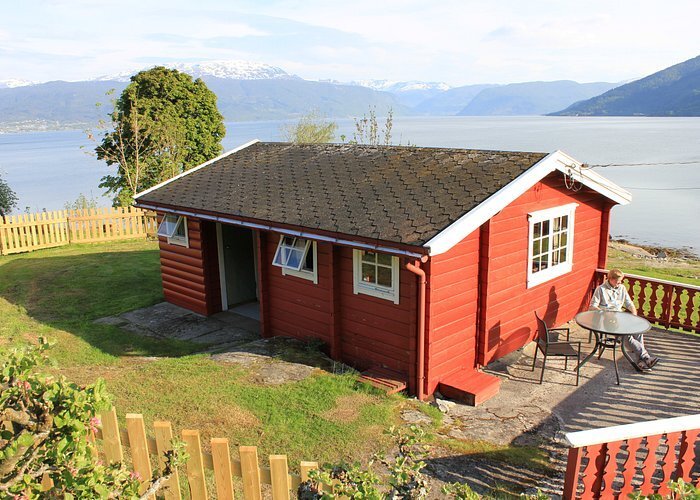 Log cabin hut Norway Norwegian Scandinavia Nordic waterfall