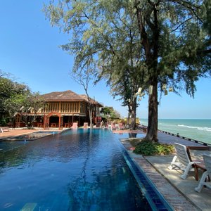 Beach Front Swimming Pool Area and restaurant area
