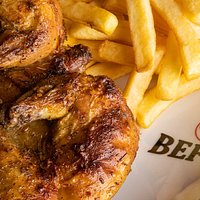 Galletto BEFED alla brace con patate fritte