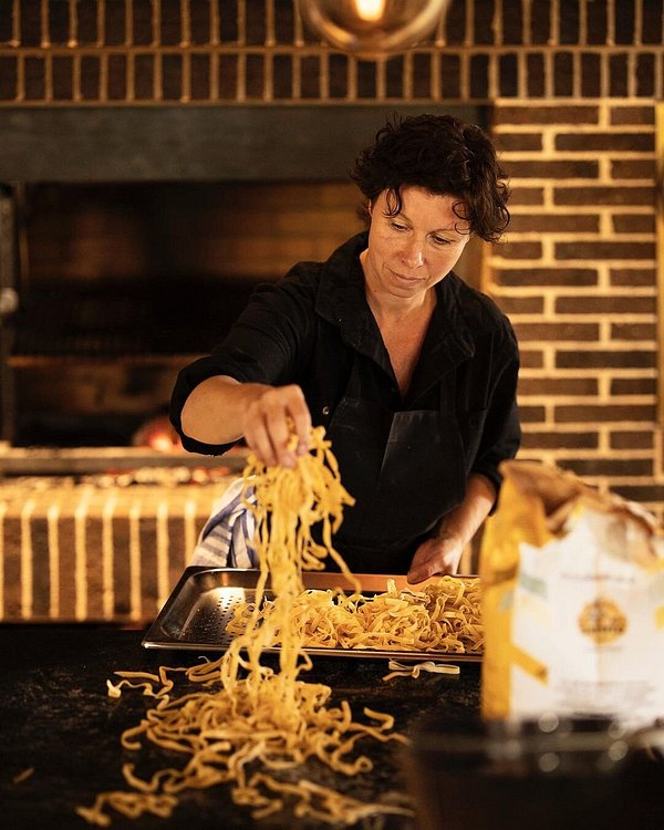 Brigitte Hafner of Tedesca Osteria  making pasta