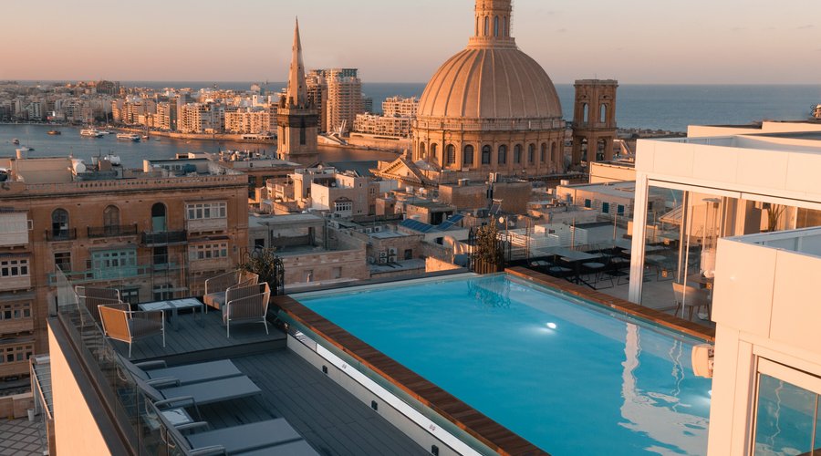 View from the panoramic, heated outdoor pool and beyond