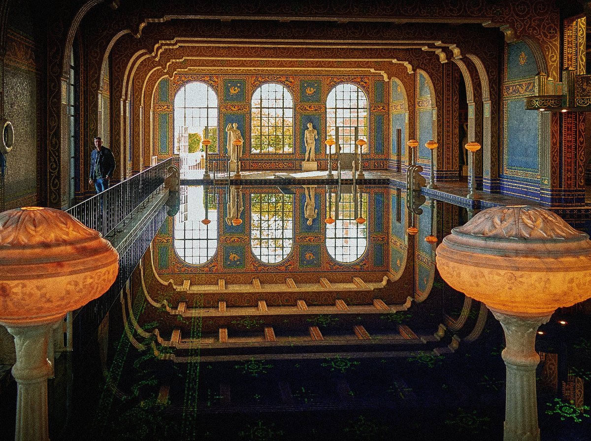 Photo of an indoor reflecting pool at Hearst Castle