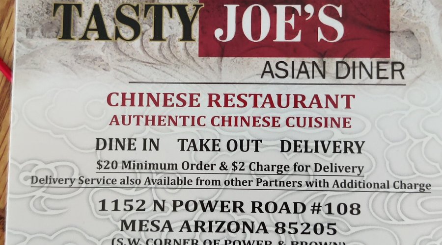 Front of menu with info