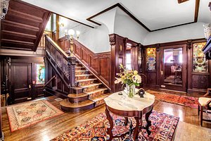 InnBuffalo off Elmwood in Buffalo, image may contain: Staircase, Home Decor, Indoors, Living Room