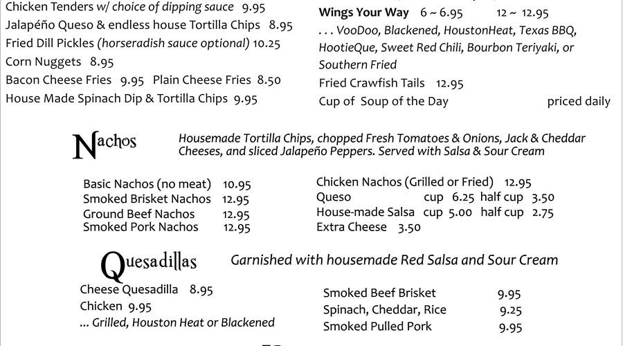 Bayou Spring 2021 Menu    Page One of Four