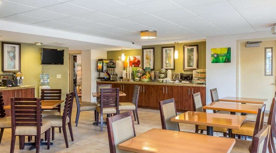 Enjoy breakfast in this seating area