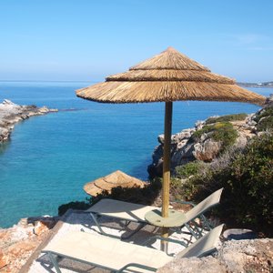 Giorgi's Blue Apartments in Crete, image may contain: Sea, Outdoors, Nature, Water