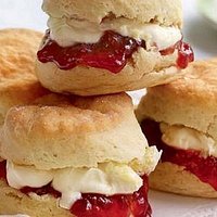 Scones with clotted cream and jam