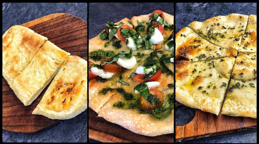 Homemade flatbreads.