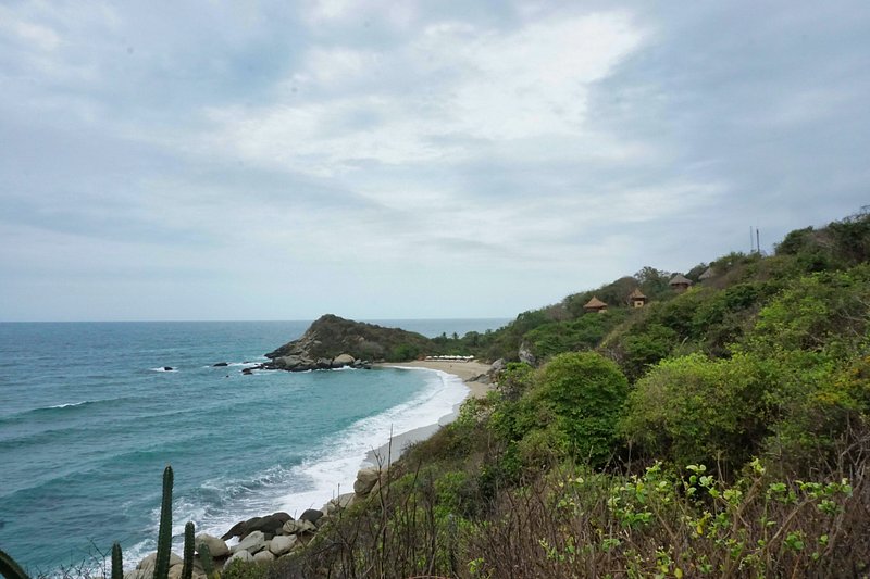 Relaxing beach view in Tayrona National Park, Magdalena, Colombia