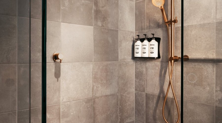 Shower in our Standard, Premium and King corner rooms