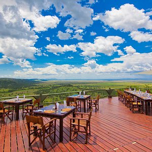 Dining on our outdoor deck at Mbali Mbali Soroi Serengeti Lodge 