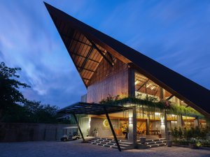 Kayumas Seminyak Resort in Kerobokan Kelod, image may contain: Villa, Shelter, Hotel, Lighting