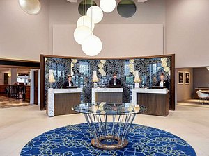 Novotel London Stansted Airport in Stansted Mountfitchet, image may contain: Table, Chandelier, Reception, Lighting