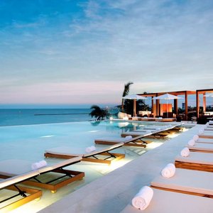 SLS Cancun Hotel in Cancun, image may contain: Pool, Hotel, Resort, Swimming Pool