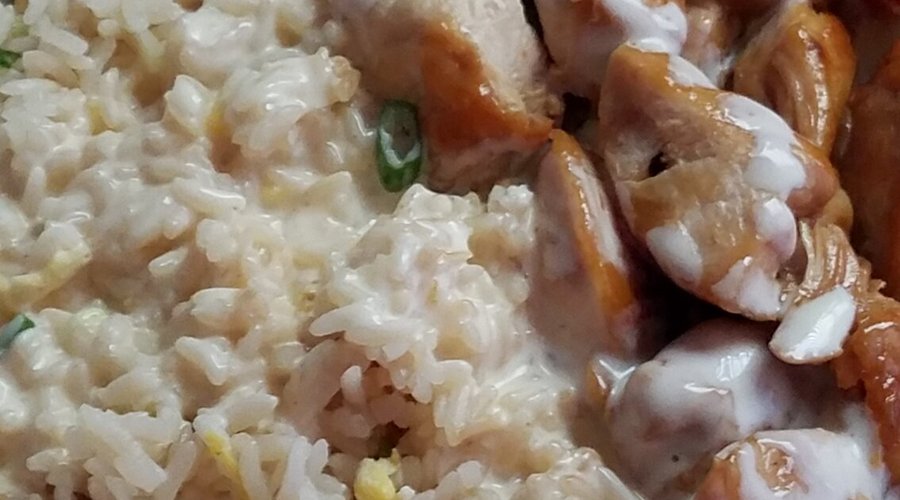 Hibachi chicken with rice and soup