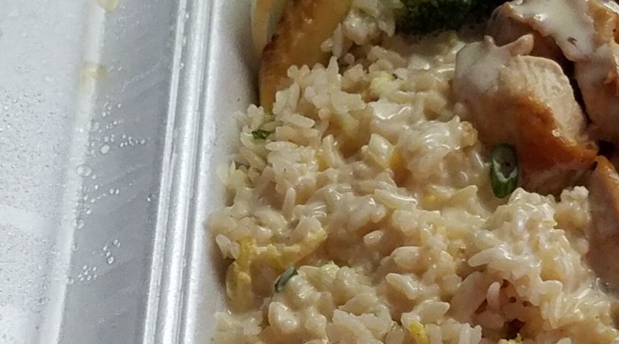 Hibachi chicken with rice and soup