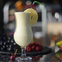 Our signature Mocktail Pina colada from fresh pineapple and coconut milk