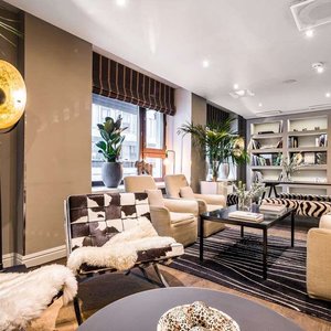 Spacious lobby with sitting area