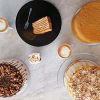 Cakes sold per slice or whole. Gluten-Free options available
