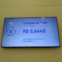 Cotação do dólar.