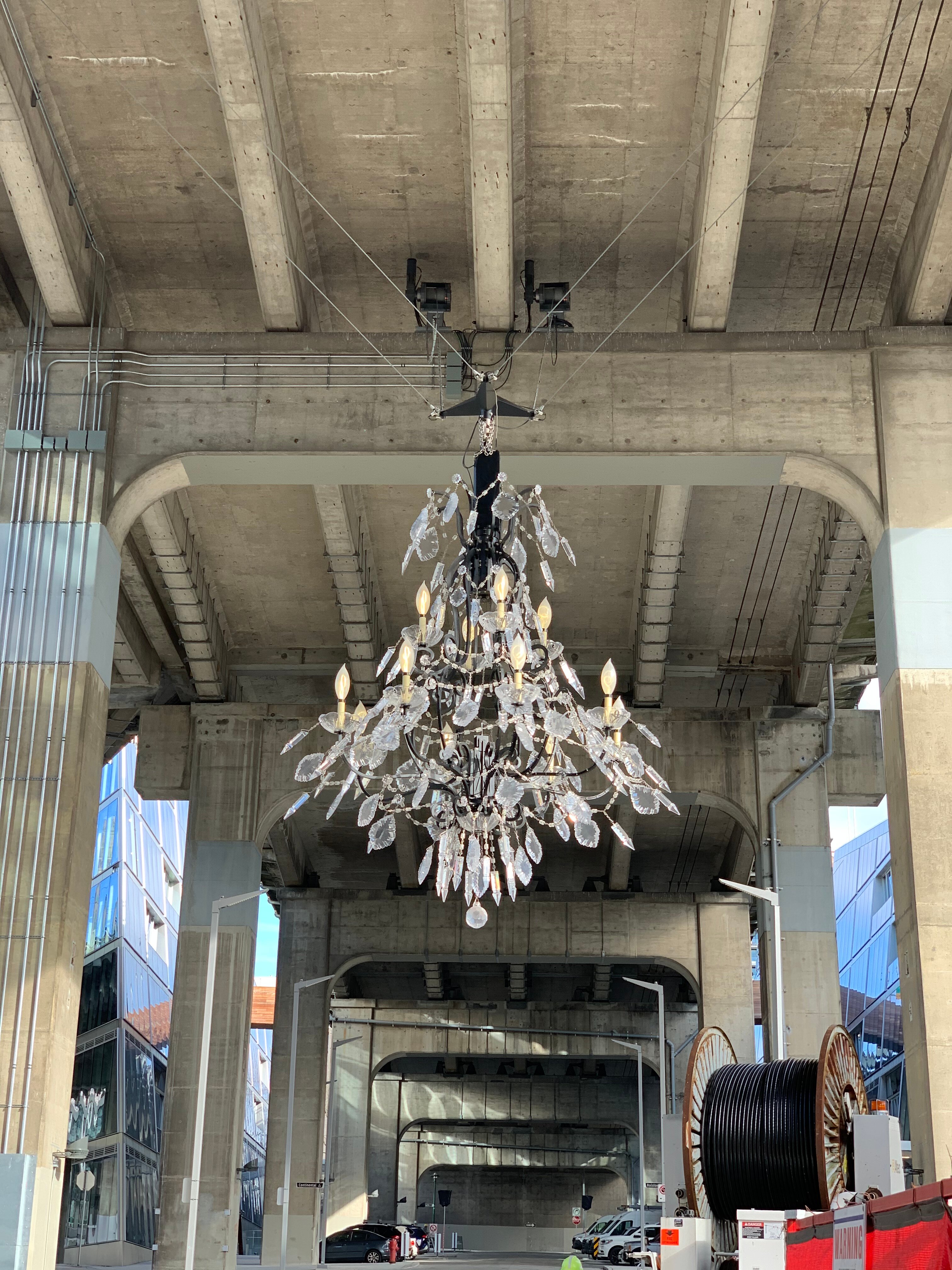 Rotating chandelier store