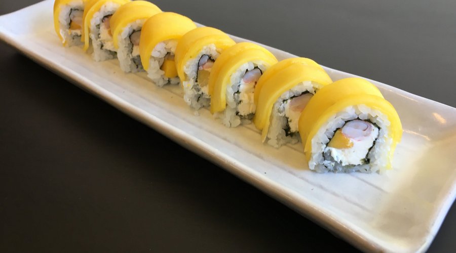 Mango-Rolle für 9,30€

Mango, Frischkäse und gekochte Garnele
Alternativ ist die Rolle vegetarisch erhältlich mit Mango, Frischkäse und Avocado
