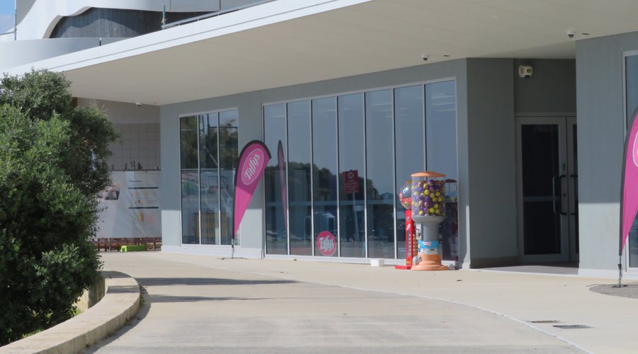Shop front on boardwalk