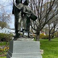 'Anchor to Windward' statue near the garden.