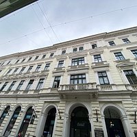 A "try" on a general view - the Palace of Culture and the entrance to the Hungarian Theater.