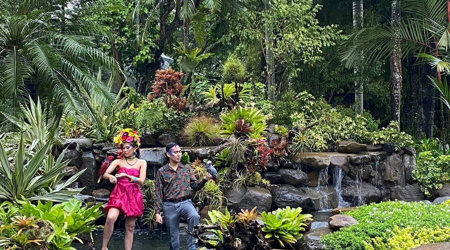 Wedding Prenup Shoot by the Koi Pond